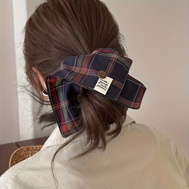 Travel Accessories Kmart - Ikat Rambut Korea Elegan Motif Kotak-kotak
