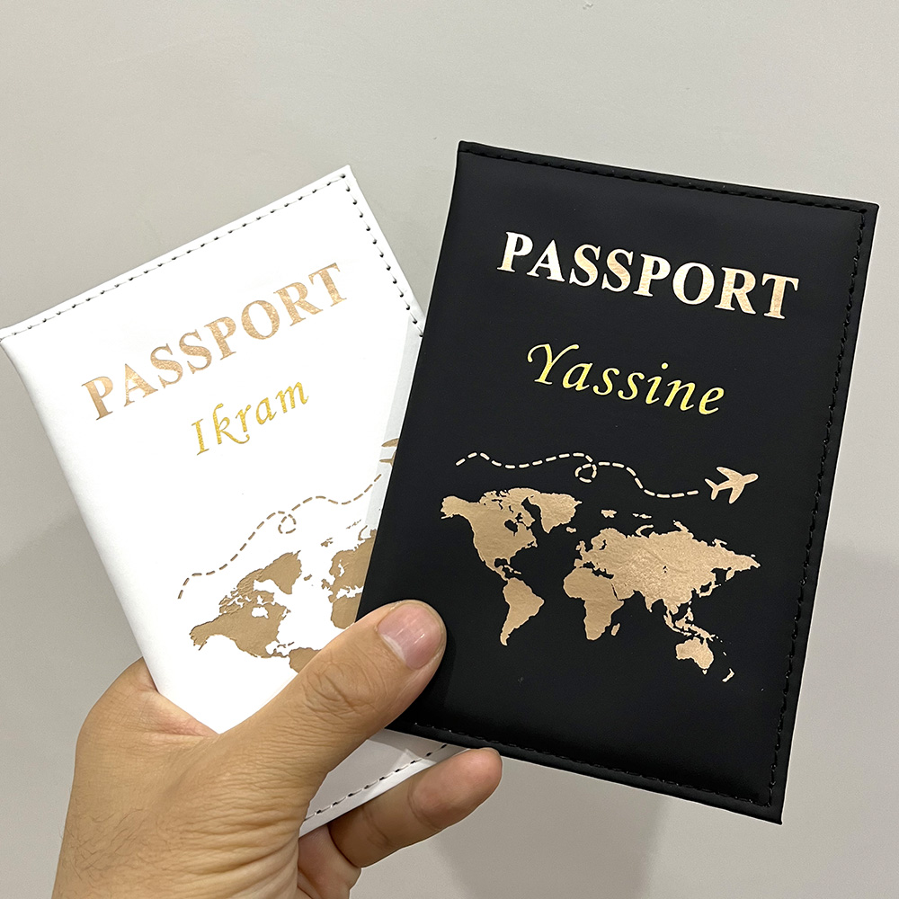Travel Accessories Kmart - Tempat paspor kustom Wanita Pria PU,