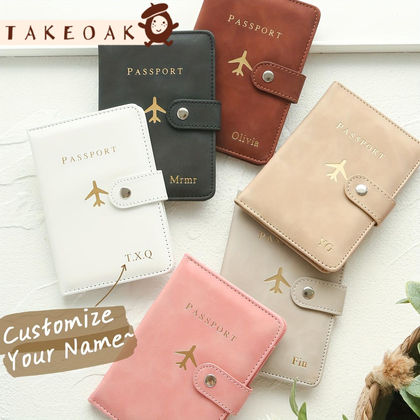 Travel Accessories Overseas - Sampul Paspor Kulit PU dengan Nama