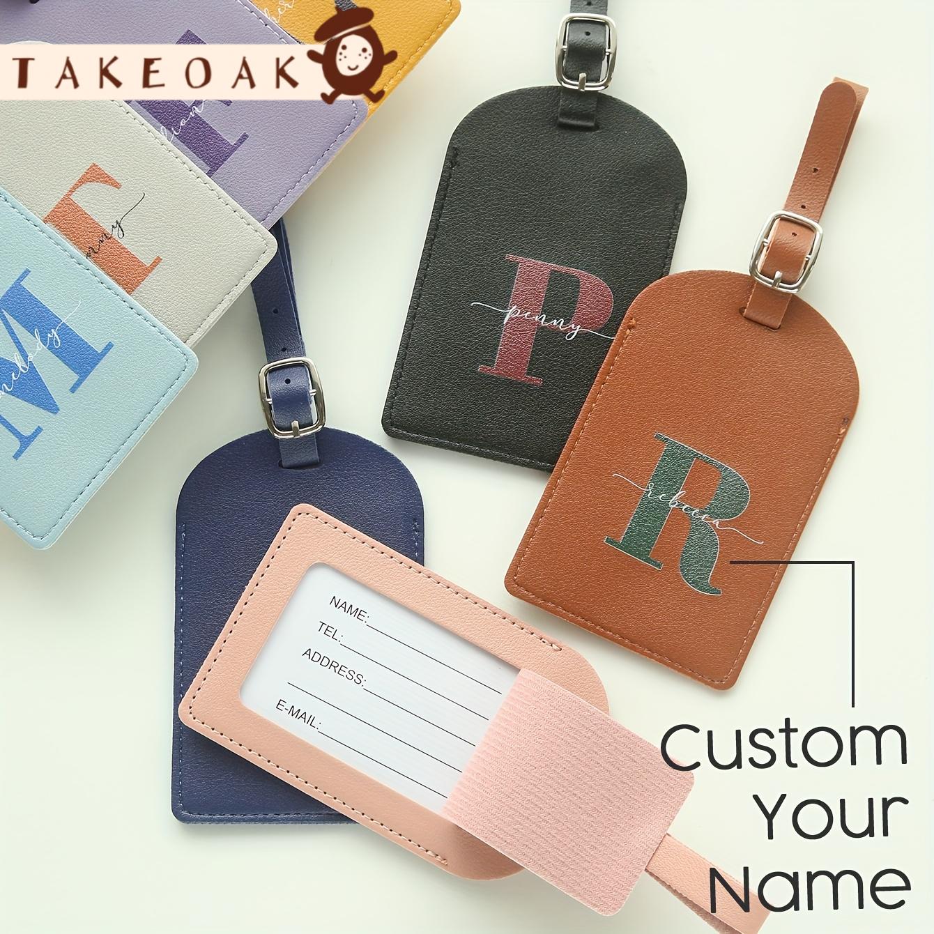 Tag Bagasi Kulit dengan Nama I - Travel Accessories Overseas ulasan dan harga