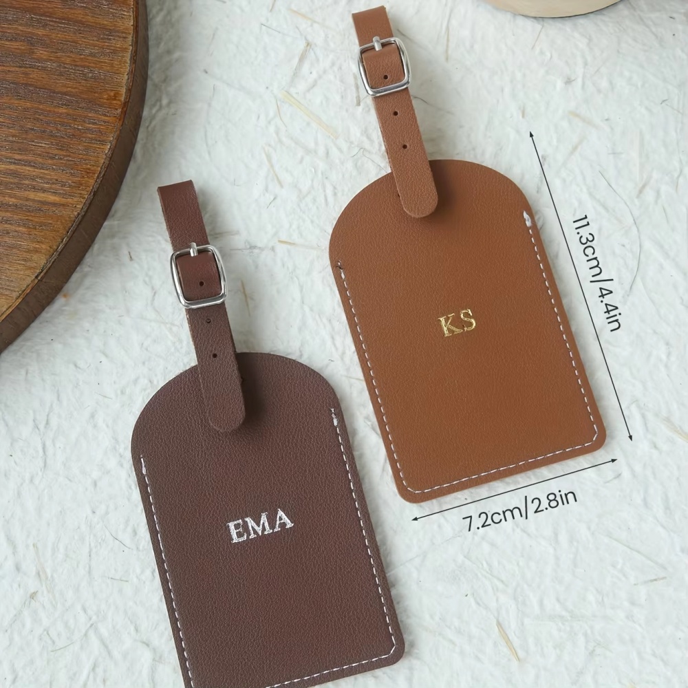 Tag Bagasi Kulit Vegan Monogra - Travel Accessories Name ulasan dan harga
