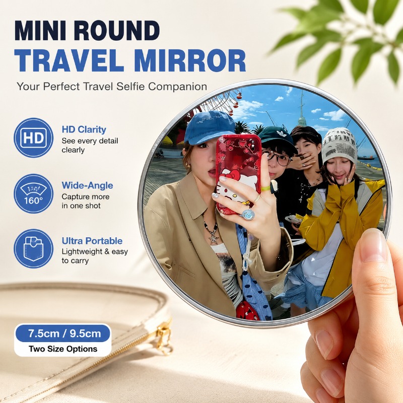 Cermin Cembung Bulat Portabel  - Travel Accessories Gadget ulasan dan harga